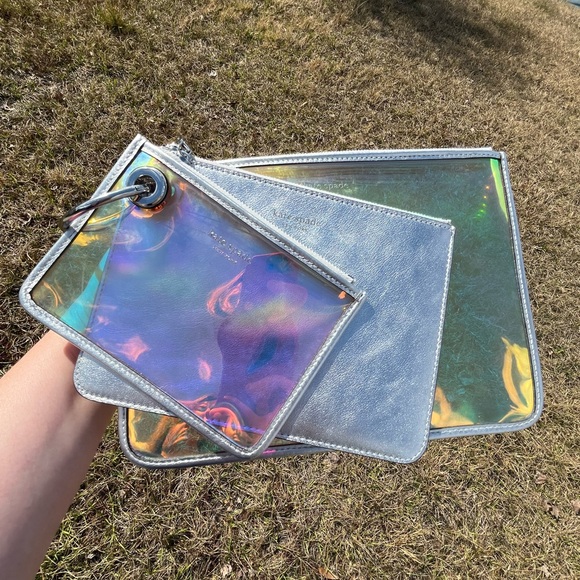 kate spade Handbags - EUC Kate Spade Trio of Iridescent Pouches